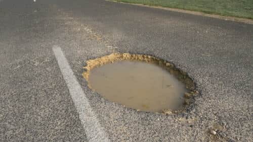 Potholes damage Kent
